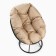 A chair "Donut" with a beige pillow, brown stand, 55 x 40 x 61 cm