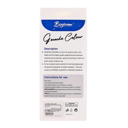 Gouache paints, 12 colors, in a plastic tube, 12 ml, in a cardboard box-6