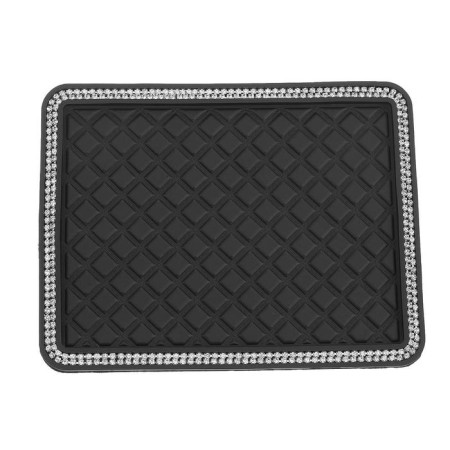 Anti -slip mat with rhinestones, 17 x 14 cm, black-1