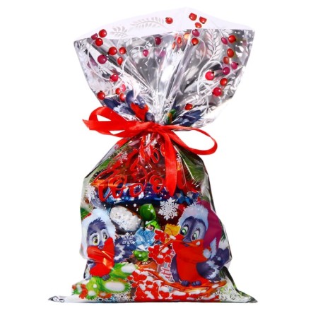 Gift Package "Bullfins" 20 x 35 cm, colored metallized pattern-3