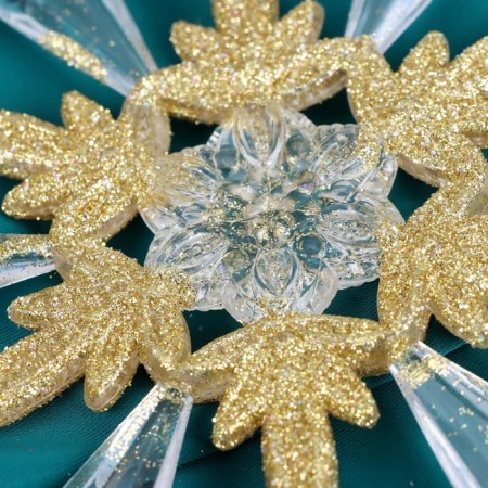 Christmas tree decoration "Snowflakes Righty shine" 14x14 cm, mix, transparent-gold-1