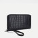 Male purse with zipper, department for bills, for maps, for coins, black color