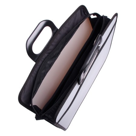 Plastic portfolio A4 BRAUBERG "Prime Minister", 390 x 315 x 120 mm, 3 compartments, on lightning, gray-6