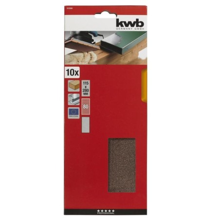 Grinding sheet KWB, 115x280 mm, K80, aluminum oxide-1