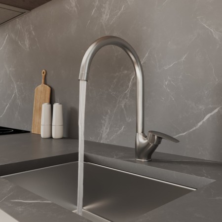 MILARDO RORA RORBN0JM05 kitchen mixer, pour 222 mm, color satin-2
