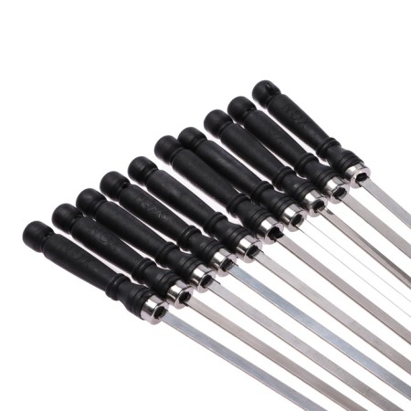 Set of skewers 10 pcs, pen - plastic, 40 cm, width - 6 mm, thickness - 1.6 mm, black-2