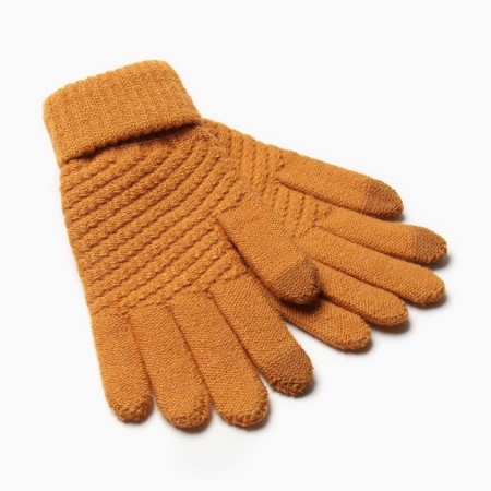 Women's gloves minku 21 cm mustard-3