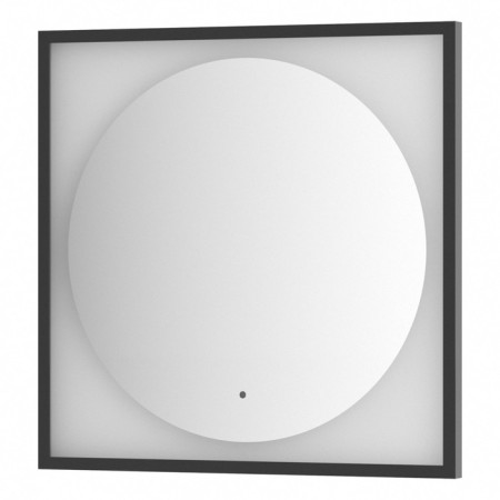 Mirror in a baguette frame with LED lighting 15 W, 70x70 cm, IR - switch, neutral white light,