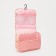 Velcro cosmetic bag, with a handle, with a hook, with a pen, pink color