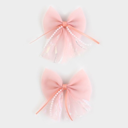 Hair clip, bow 7.5 cm, 2 pcs. Princesses-1