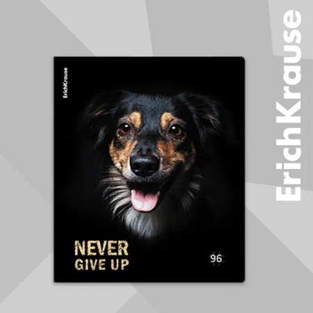 A notebook of 96 sheets in the Erichkrause "Dog", matte lamination, an offset block 100%, mix-4