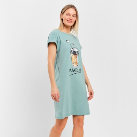 Homemade Women Wake Up dress, mint color, size 56-10