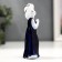 Souvenir ceramics under porcelain baby blue-gold 12*6 cm