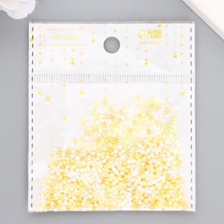 Glass glass 11/0 "matte. Melange yellow" 10 g-3