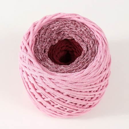 Cotton cord 3 mm 220m/240 ± 5 g gradient (pastila/cherry)-1