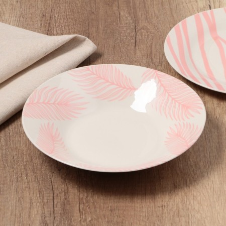 Deep plate ceramic “and let the whole world wait”, 20.5 cm, 550 ml, white color-2