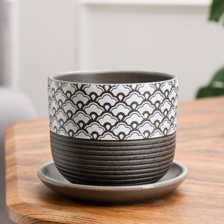 Flower pot "Hockey" Gray Book No. 1 0.75 l