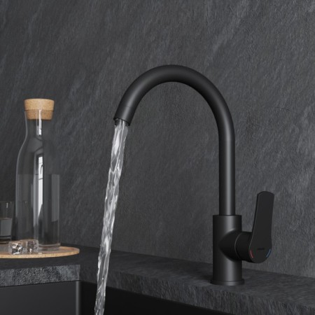 MILARDO MEAL M01BLJ0M05 kitchen mixer, pour 182 mm, black matte-2