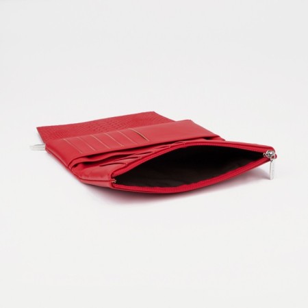 Women's wallet on magnets, red color-4