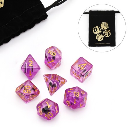A set of dice "Game time" for D&D (Dungeons and Dragons, DND), series: D&D, "Amethyst", 7 pcs