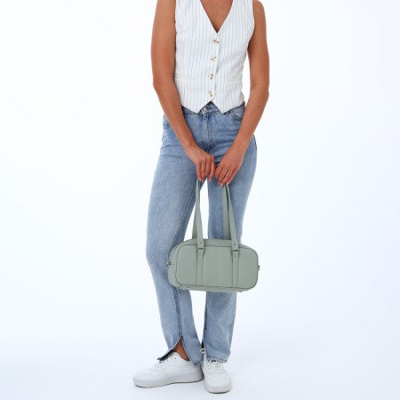 Women's bag with lightning, green color-6