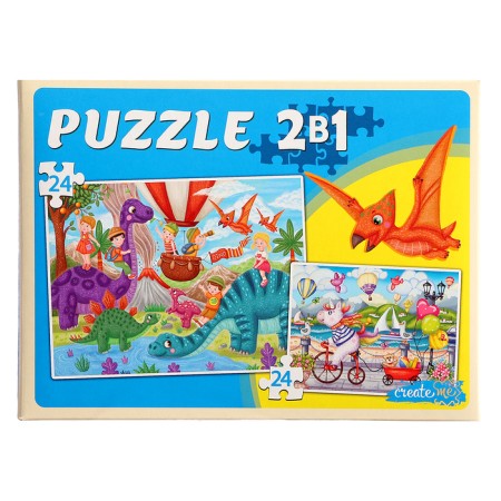 Maxi-Puzzles 2 in 1 "Unicorns + dinosaurs No. 4", 24 and 24 elements-4