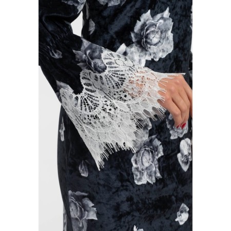 Female dress, size 44, black color, white-8