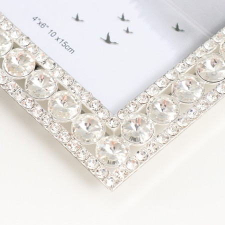 Photo frame metal, glass 10x15 cm "Round Rhiners" 14x19 cm-2
