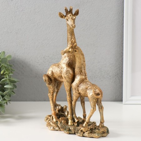 Polystone souvenir "Giraffe with cub" 27x7.5x18 cm-3