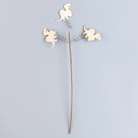 Wooden decor on the stick "Dinosaurus with a Christmas tree" 40 × 15 × 1.5 cm-4