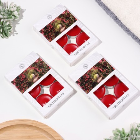 The candles of tea flavored "flowering garden" in gift boxes, 18 pcs-3