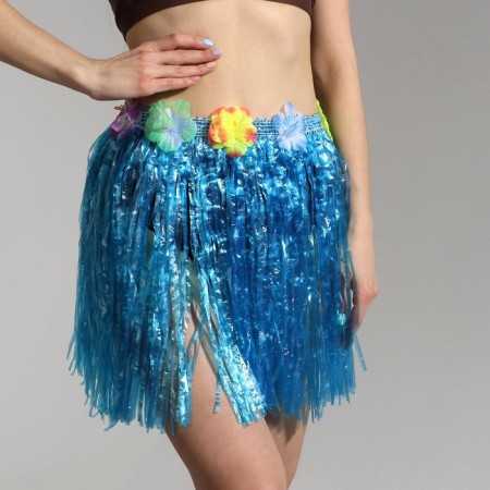 Hawaiian skirt, blue color, 40 cm