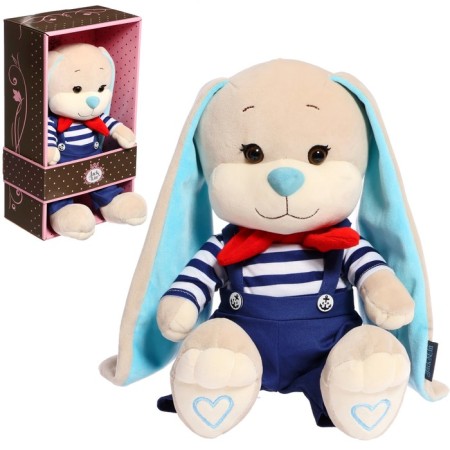Soft toy "Bunny Jacques", sailor in overalls, 25 cm
