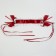 Carnival bandage "Lolita", red color with white braid