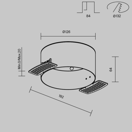Accessory for the built-in lamp Technical DLA032-TRS12-W-8