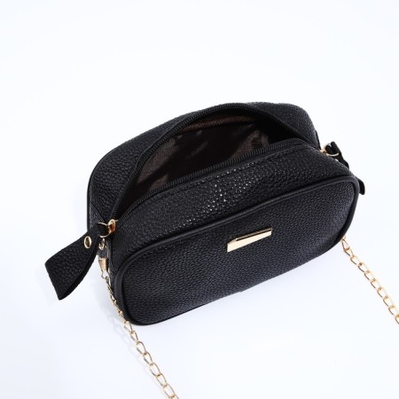 Bag Cross-Bodi with a zipper, black color-6