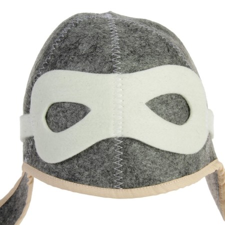 Set for the bath "Pilot" Gray: hat, rug, mitten-11