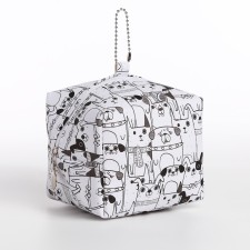 Monetnik cosmetic bag, white/black color