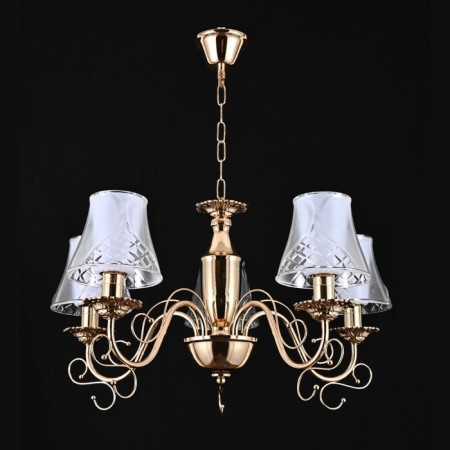 Lamp Ceiling Economy light 13154/5FGD WCL, 5x60W, E14, 80x60x60 cm, gold color
