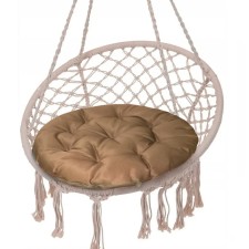 The pillow is round on the water -shaped chair d60 cm, beige color, Greta 20%, polyester 80%