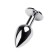 Anal plug with the Toyfa Metal rhinestone, dark silver, with a ring of ruby ​​color, 7 cm, d = 2.7 cm