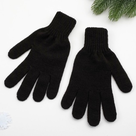 Female gloves, black color, size 18