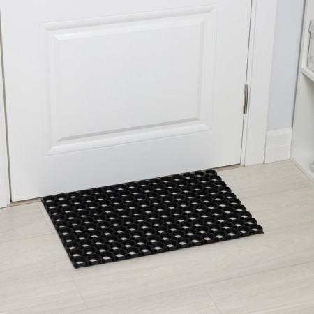 Muddy mud -bearded rug 40 × 60 × 1.6 cm, black color-1