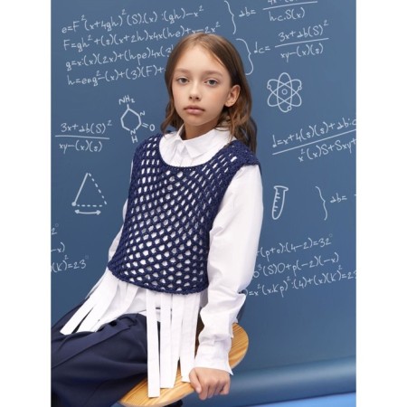 Knitted children's vests Amarobaby Mesh, height 128 cm, blue color-12