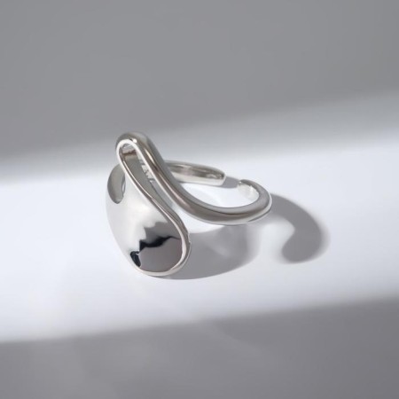 The ring "curls" bends, the color is silver, dimensionless-1