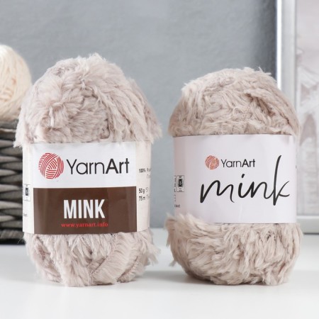 Yarn "mink" 100% polyamide 75m/50g (337 gray-beige)