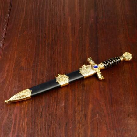 Dagger, twisted hilt with a stone insert, metal, plastic, 40 cm-1