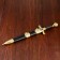 Dagger, twisted hilt with a stone insert, metal, plastic, 40 cm