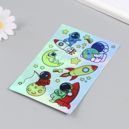 Holographic stickers (stickers) "Cosmonaut" 10x15 cm, 5-207-2