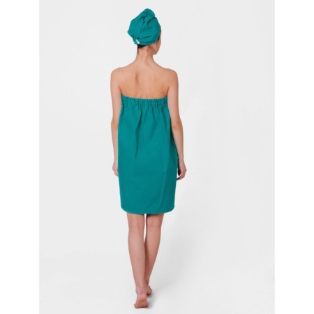 Female bathing set, size 78x145 cm, emerald color-1